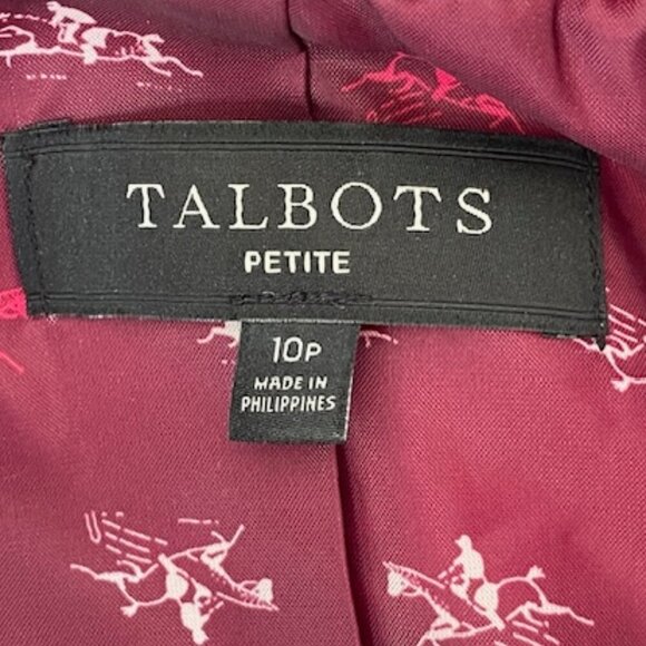TALBOTS Classic Shetland Blazer Houndstooth Racing Horse Print Lining 10… - Picture 12 of 17
